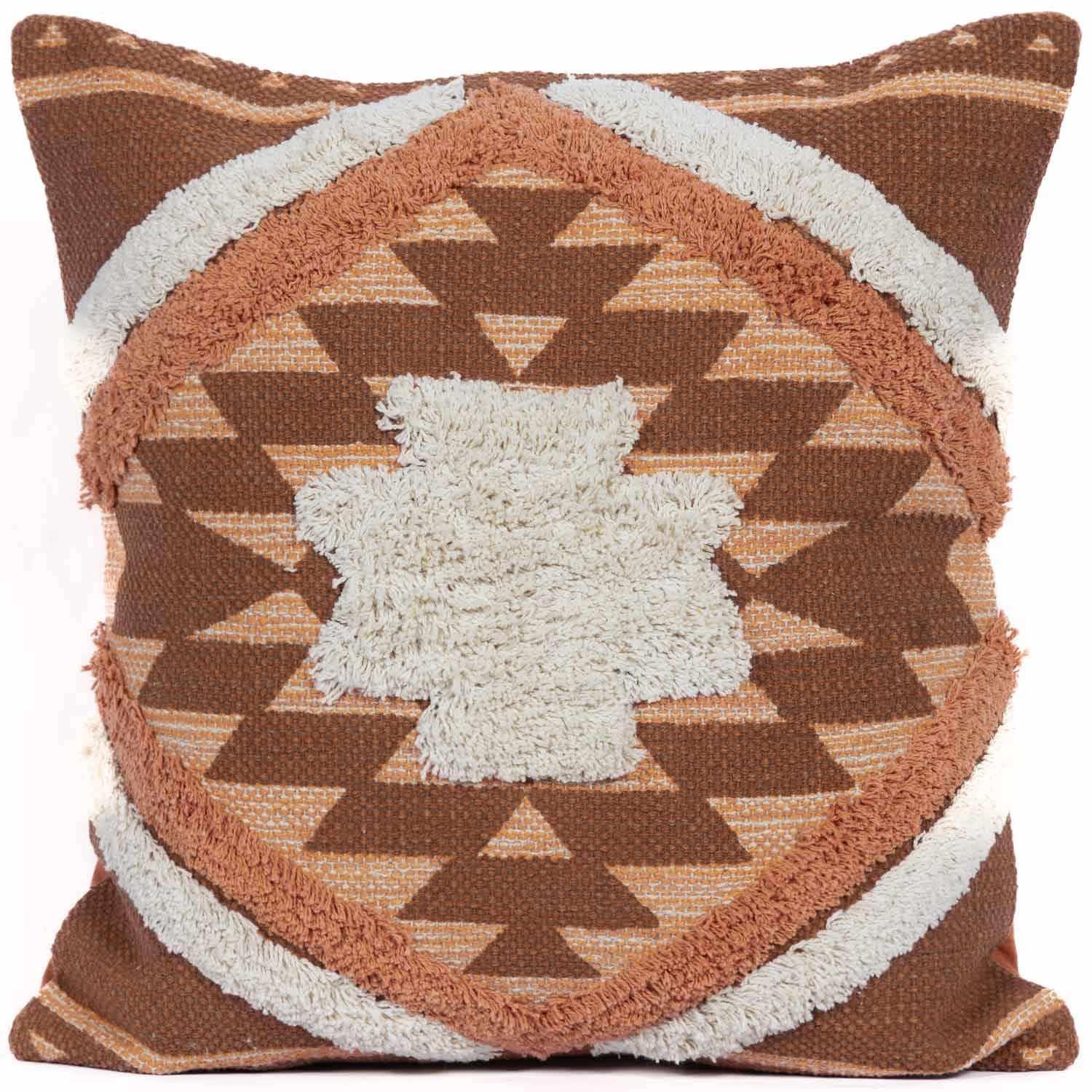 Lumbar Boho Beige Cushion Cover — 20"