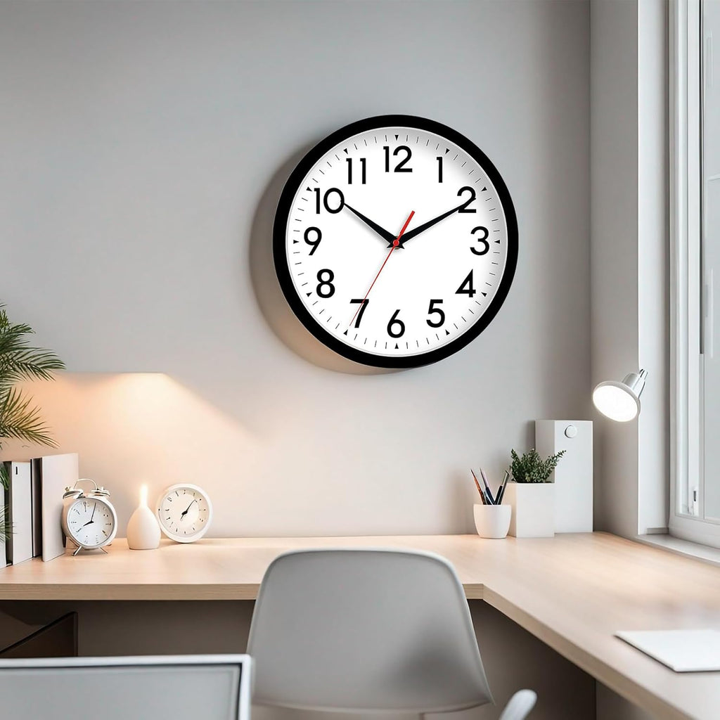 Battery Operated Black Wall Clock — 14" - View 6