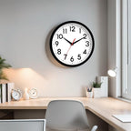 Battery Operated Black Wall Clock — 14" - View 6