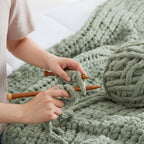 Knit Beige Throw Pillow — 50" - View 7