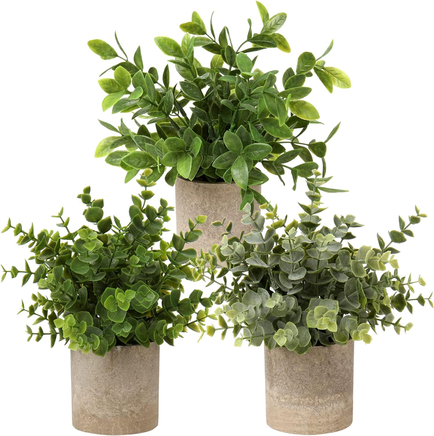 Farmhouse Green Faux Plant — Set of 2 — 6-green