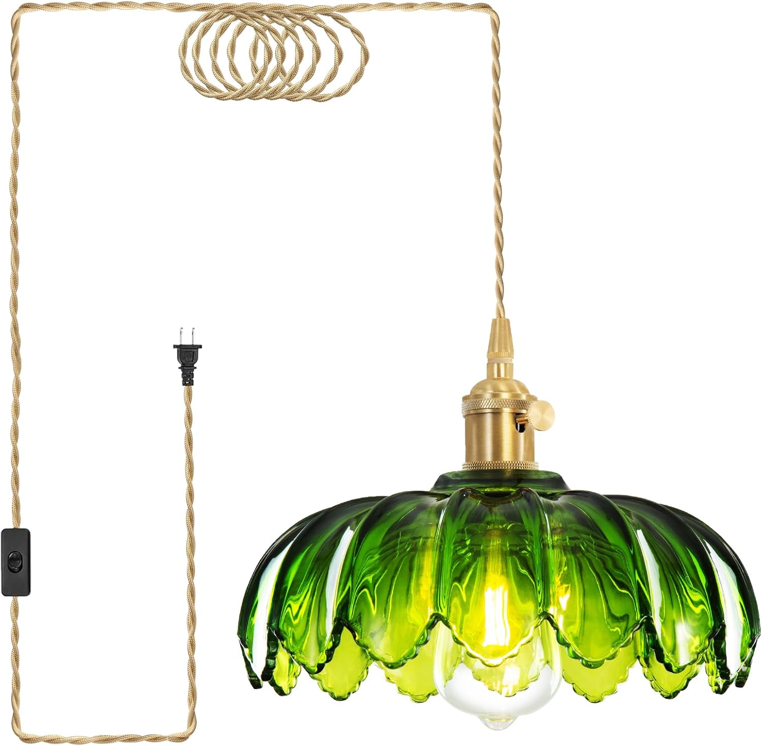 Brown Pendant Light — Dark Green