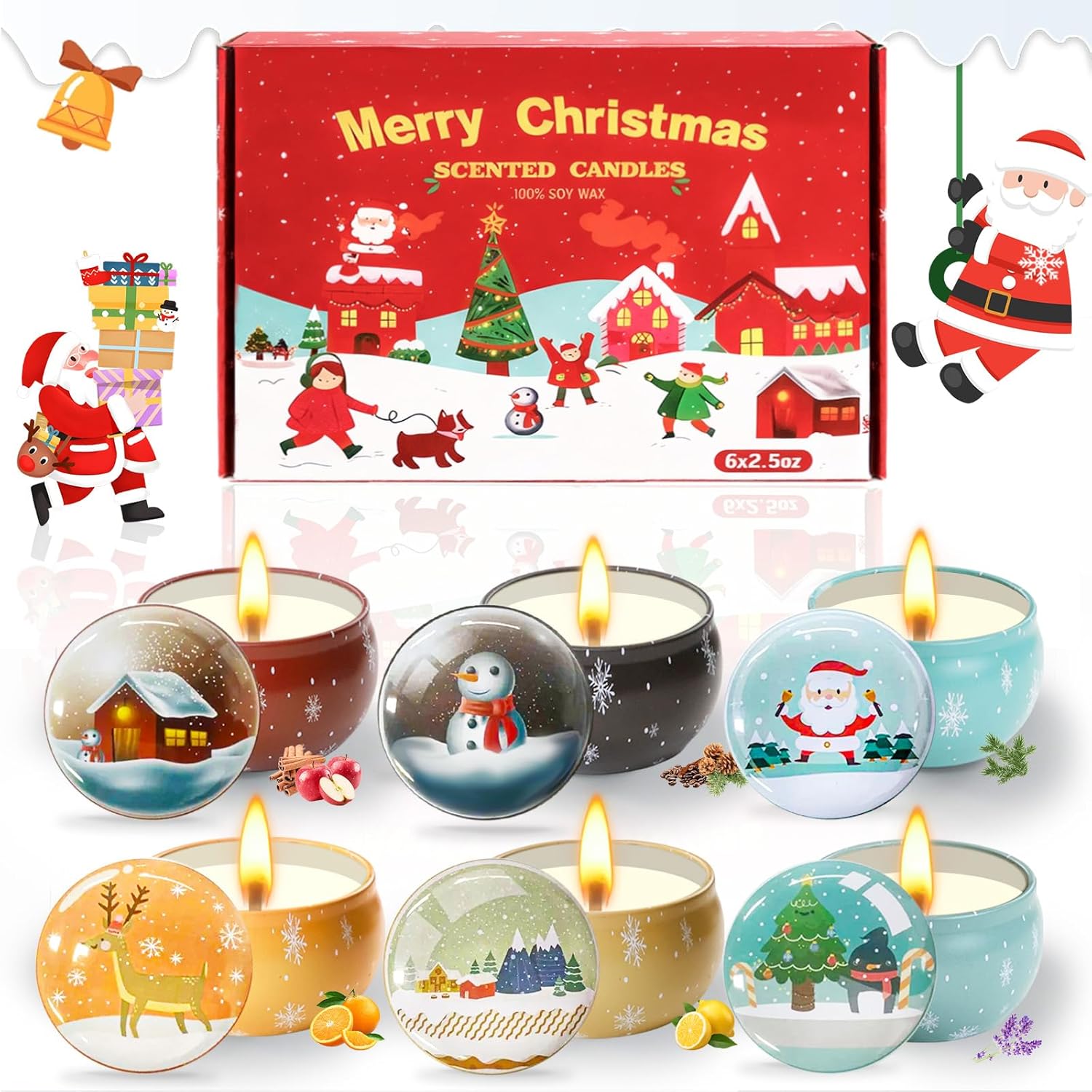 Soy Wax Metal Scented Candle — 6 PACK