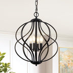 Modern Black Chandelier — 4-Light