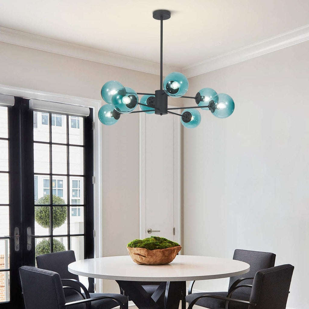 Mid-Century Black Chandelier — 8-Light - View 7