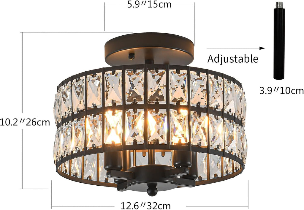 Luxe Black Chandelier — 12.6" - View 2