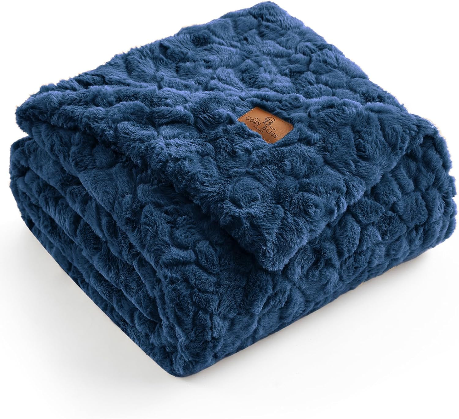 Beige Throw Pillow — 55" — Navy Blue