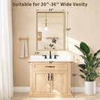 Framed Farmhouse Gold Wall Mirror — 30" - View 2