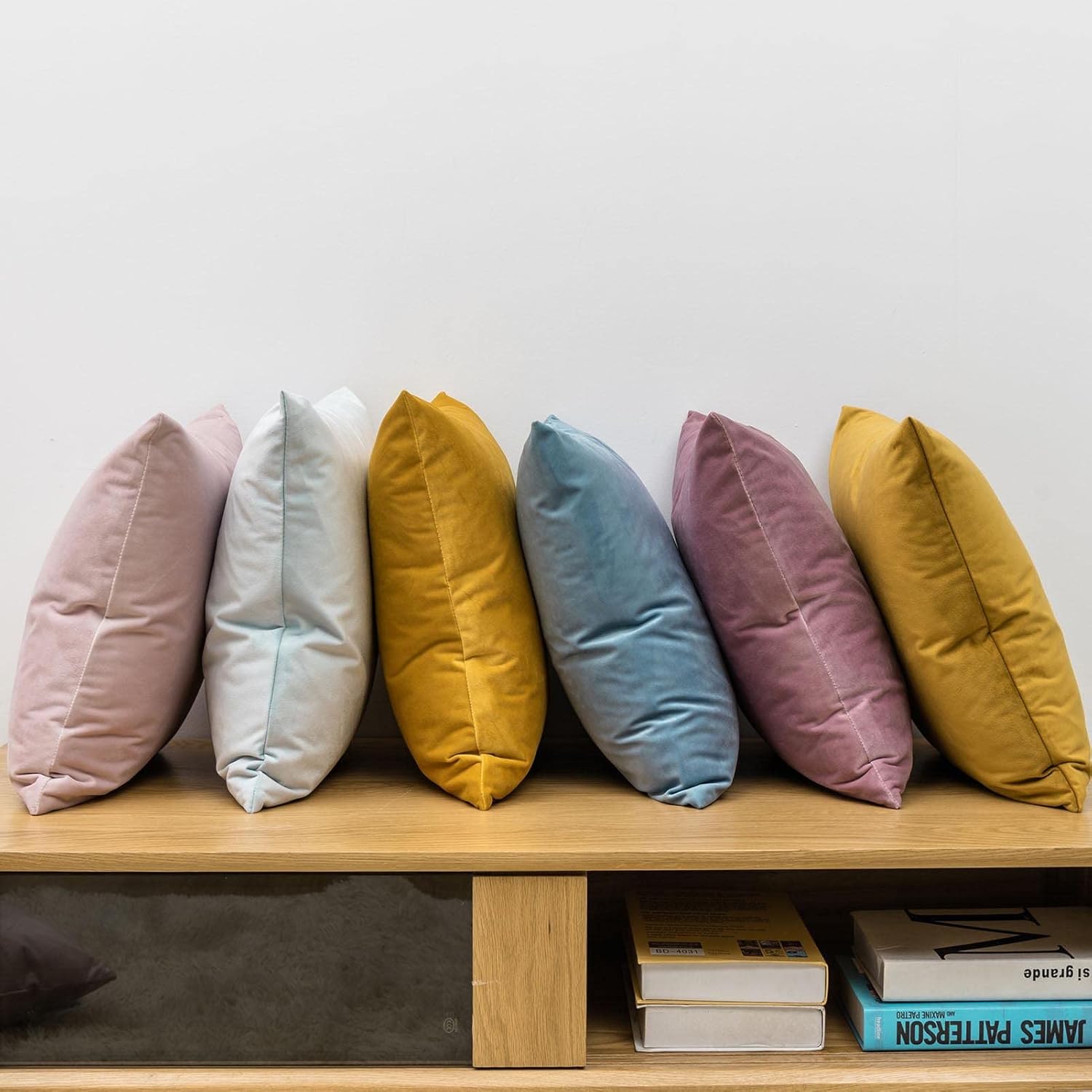 Velvet Luxe Beige Throw Pillow Cover — 20" - View 3