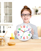 Battery Operated Farmhouse White Wall Clock — 10" - View 3