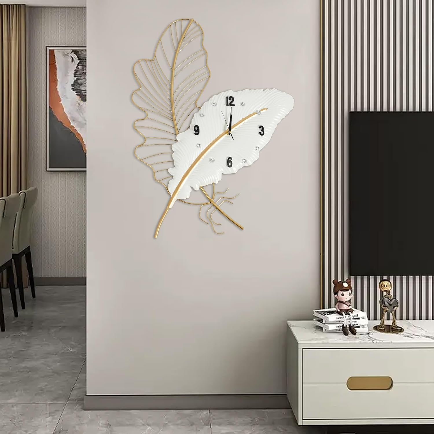 Battery Operated Luxe Black Wall Clock — 8" - View 3