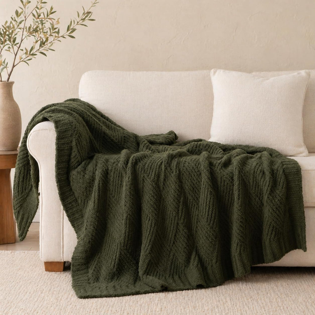 Knit Beige Throw Pillow — 50" - View 7