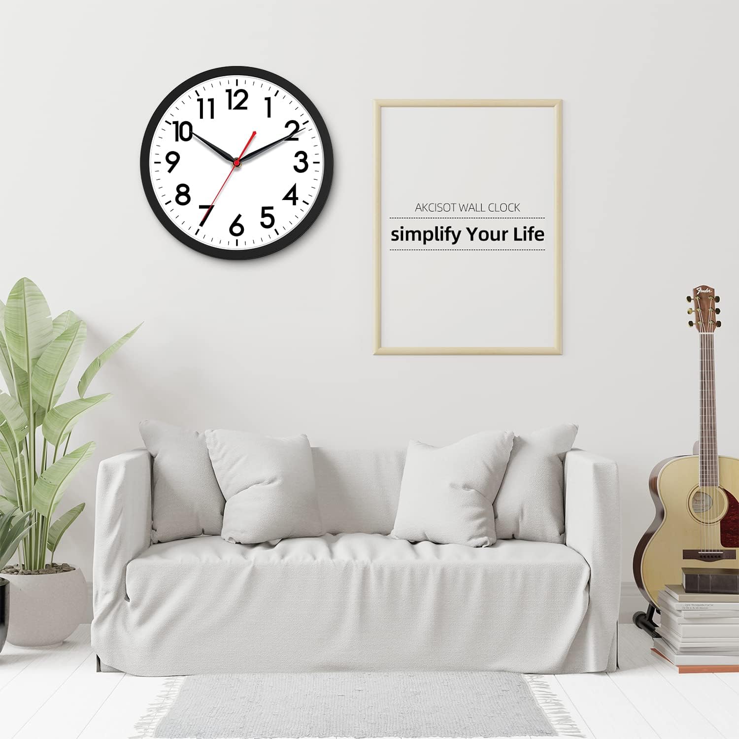 Battery Operated Black Wall Clock — 18" - View 5