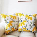 Embroidered Boho Blue Throw Pillow Cover — 18x18 - View 7