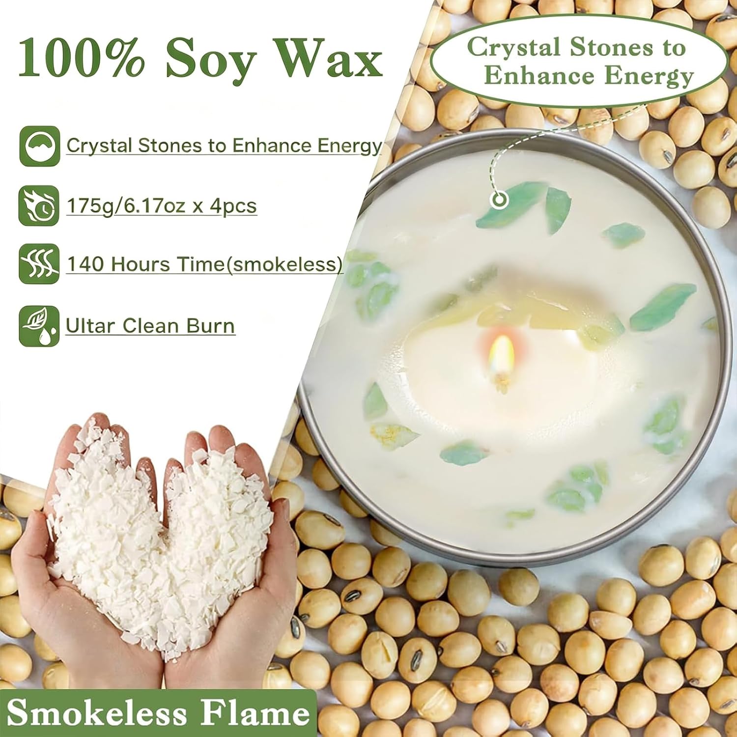 Soy Wax Luxe Glass Candle - View 2