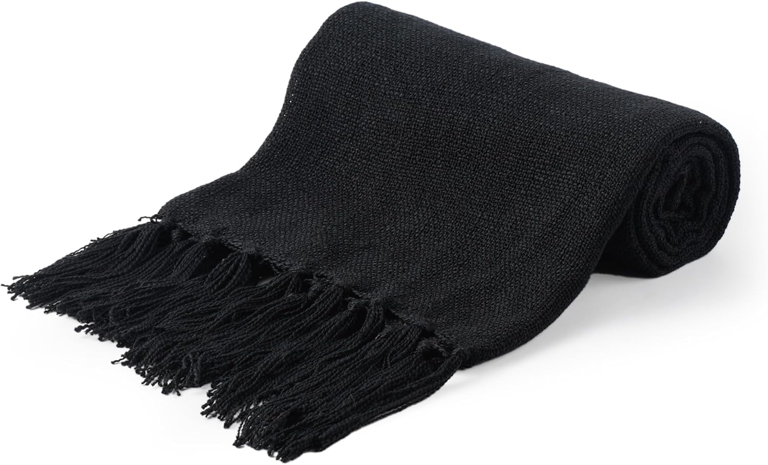 Knit Beige Throw Pillow — 50" — Black