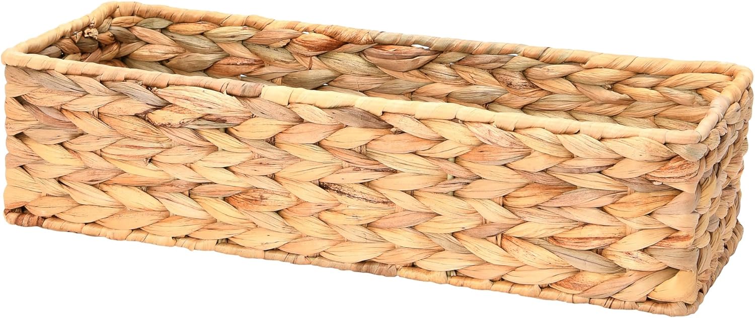 Rectangular Beige Storage Basket — Natural