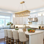 Adjustable Luxe Glass Chandelier — 6-Light - View 3