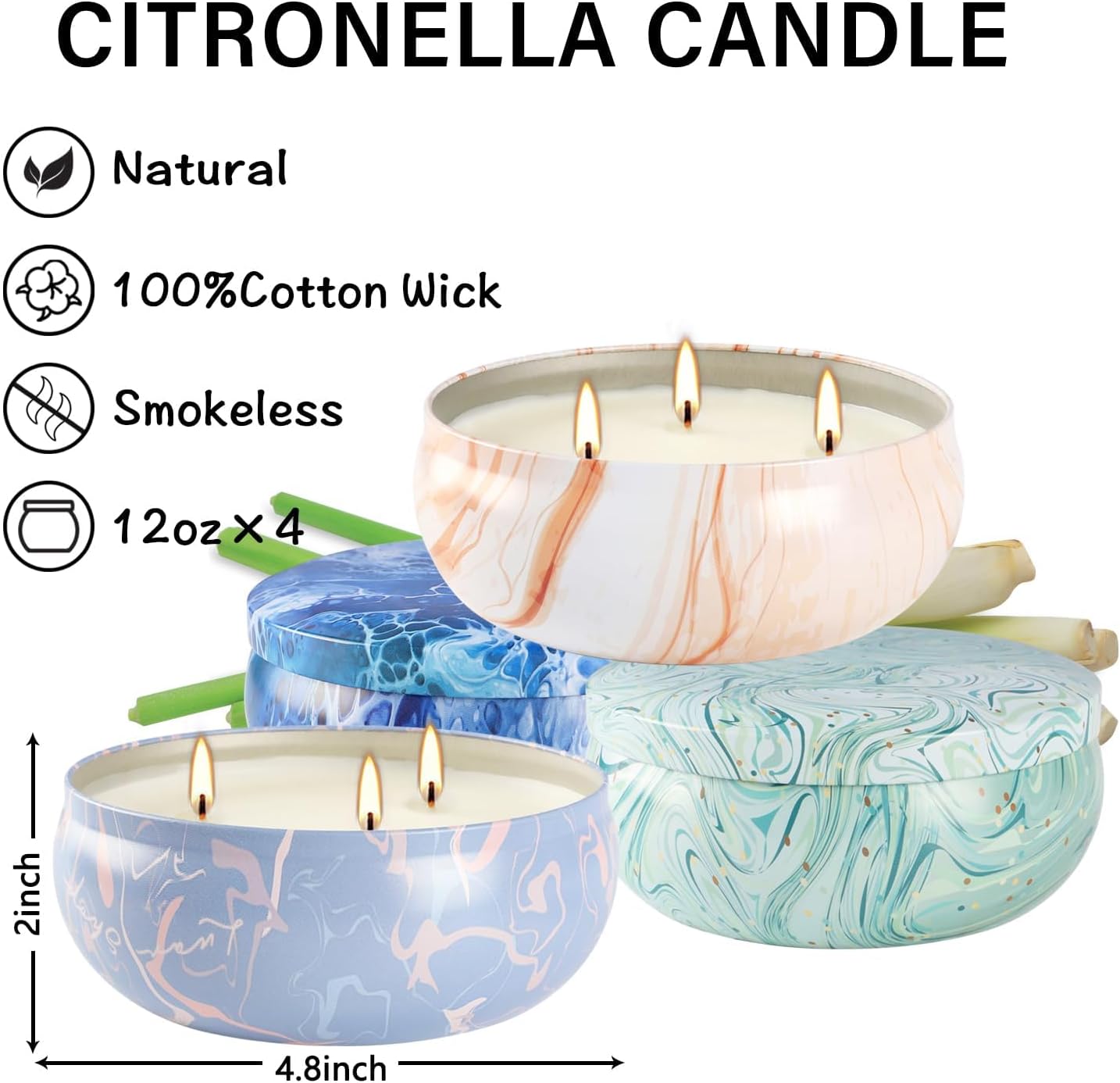 Soy Wax Luxe Black Scented Candle — Set of 4 - View 3