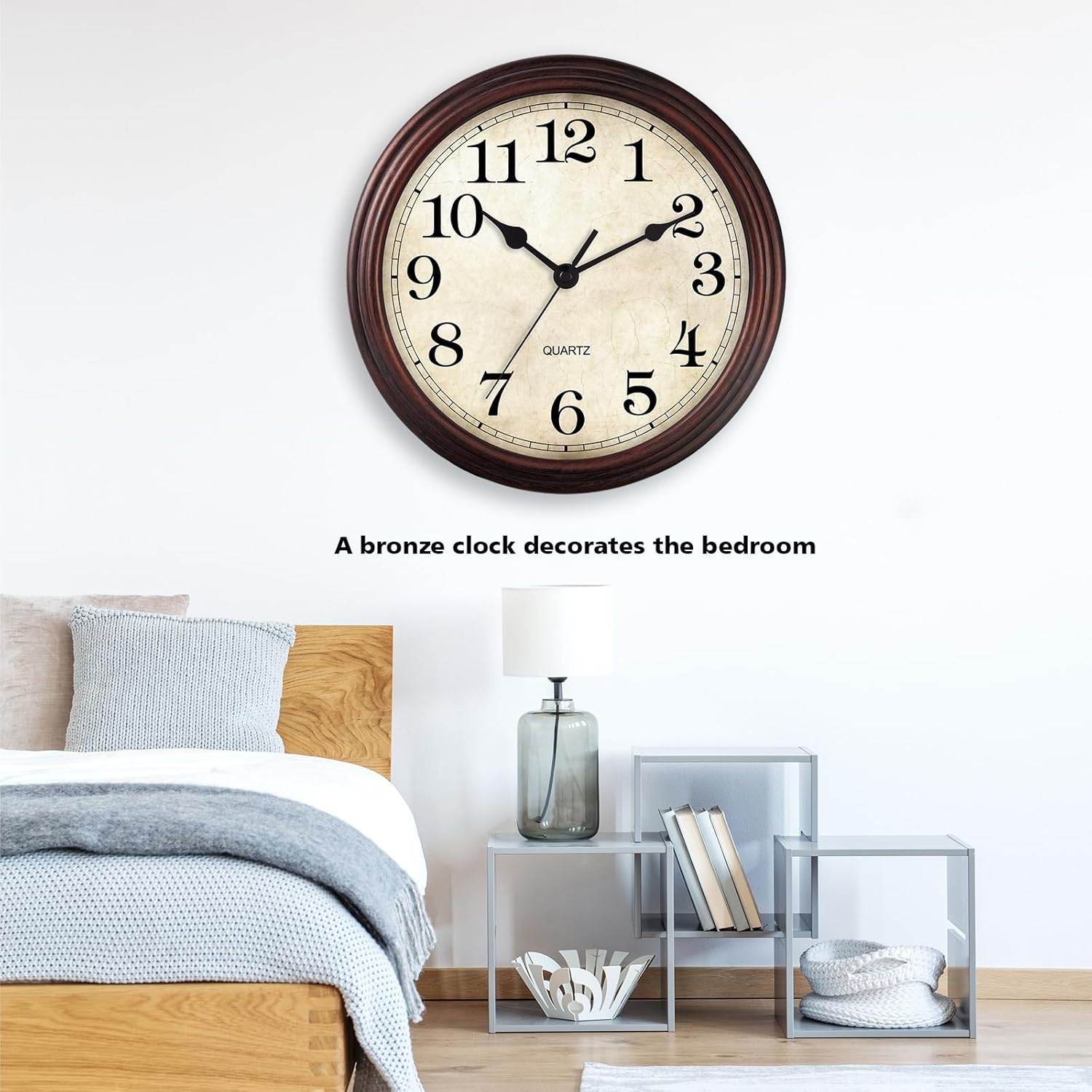 Battery Operated Gold Wall Clock — 9" - View 6