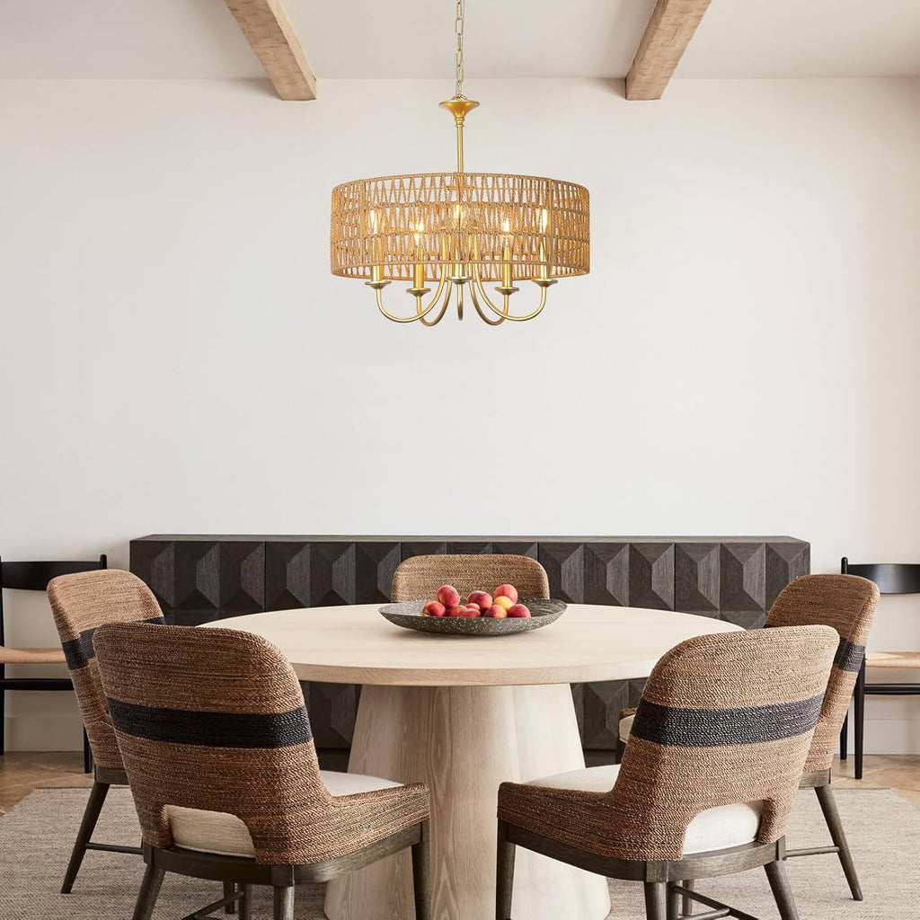 Boho Black Chandelier — 5-Light - View 8