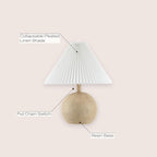 Linen Mid-Century Beige Table Lamp — 17.25" - View 2