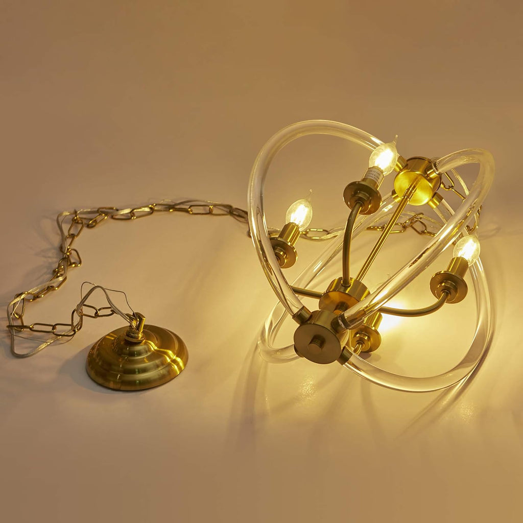 Farmhouse Metal Chandelier — 4-Light - View 4