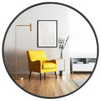 Round Farmhouse Black Wall Mirror — 24"