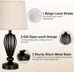 Dimmable Farmhouse Metal Bedside Lamp - View 7