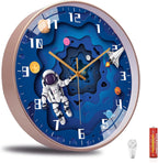 Battery Operated Blue Wall Clock — 12" - View 2