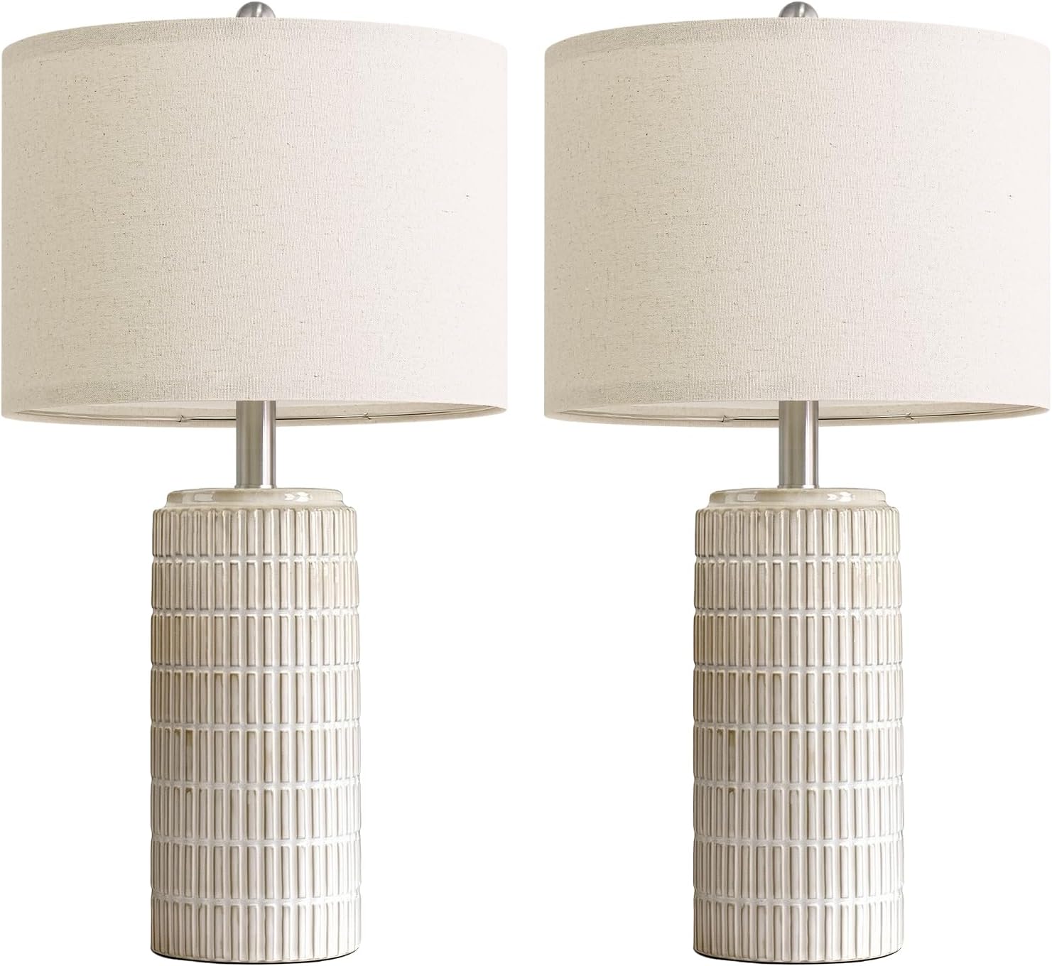 Dimmable Modern Beige Bedside Lamp — 23" - View 9