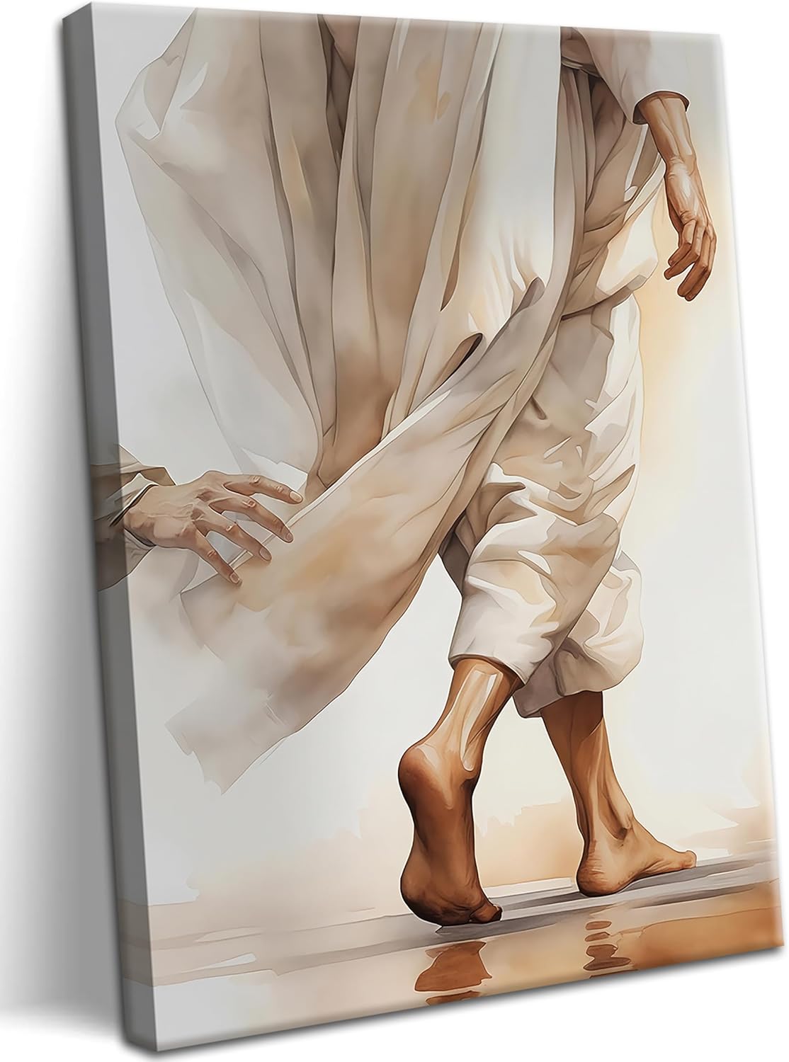 Framed Pink Canvas Wall Art — 16" — Jesus Walks