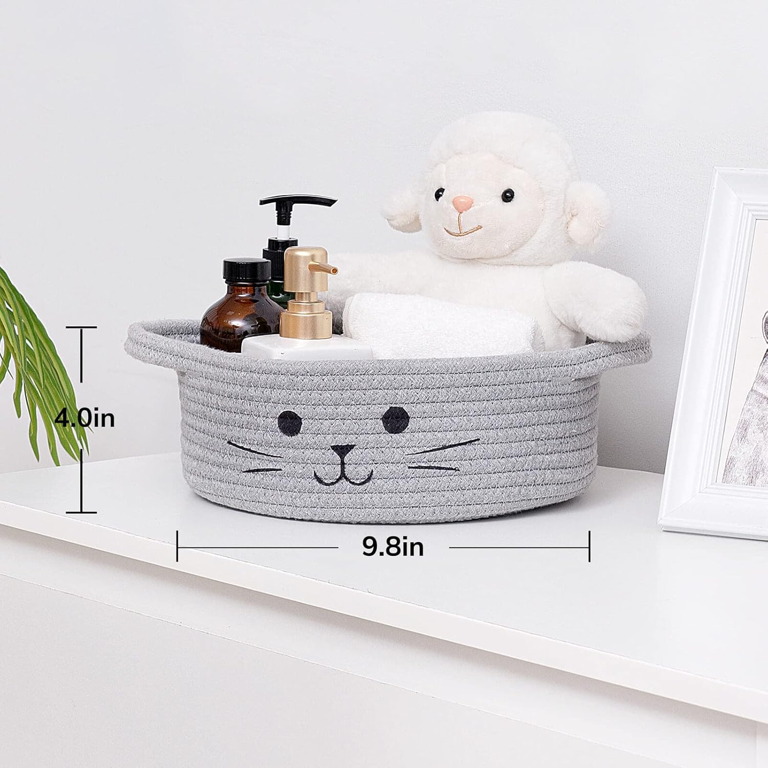 Boho Beige Storage Basket — 9.8" - View 4