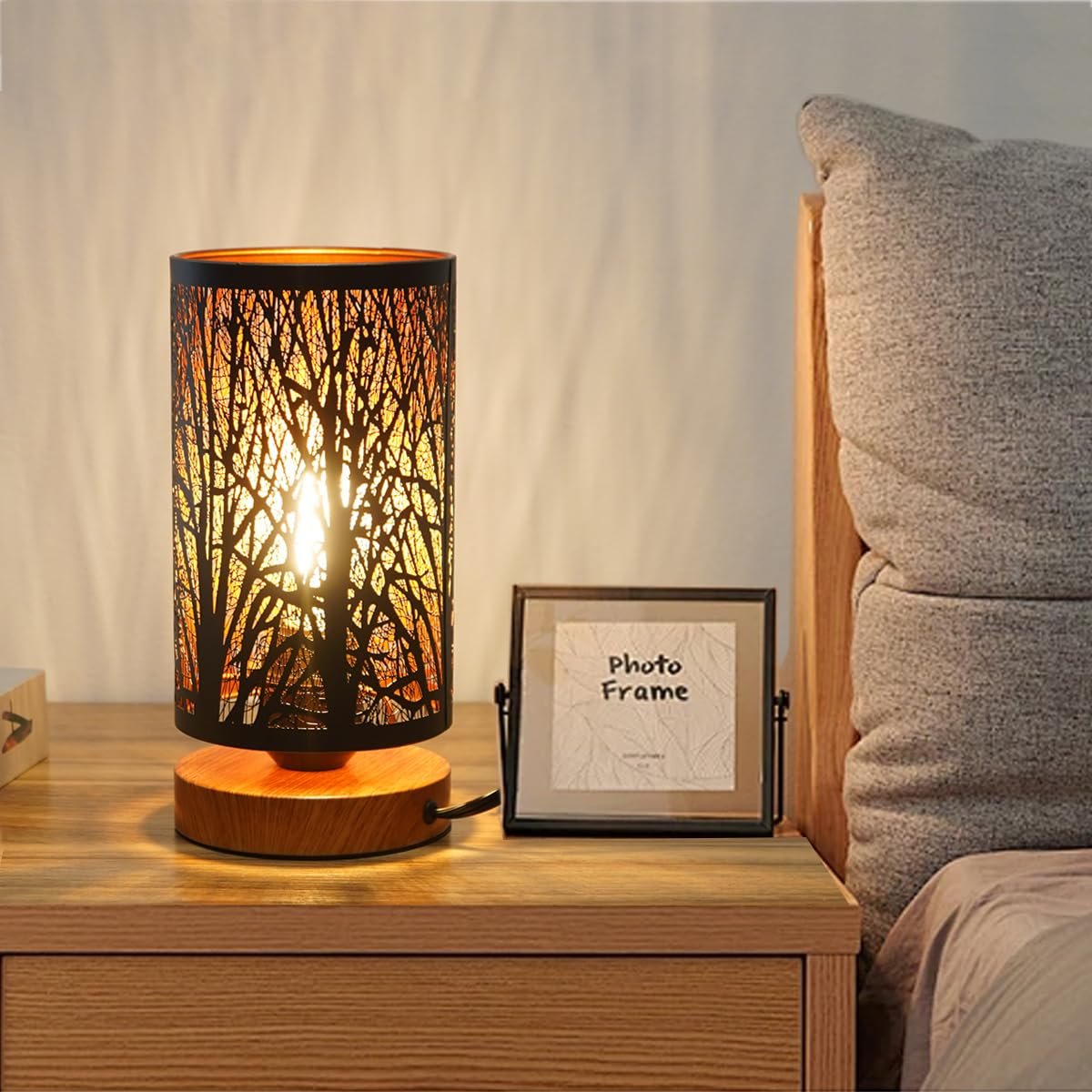 Dimmable Farmhouse Metal Bedside Lamp