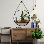 Round Farmhouse Beige Wall Mirror — 15" - View 9