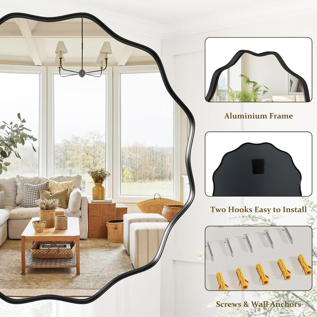 Round Black Vanity Mirror — 24" - View 4