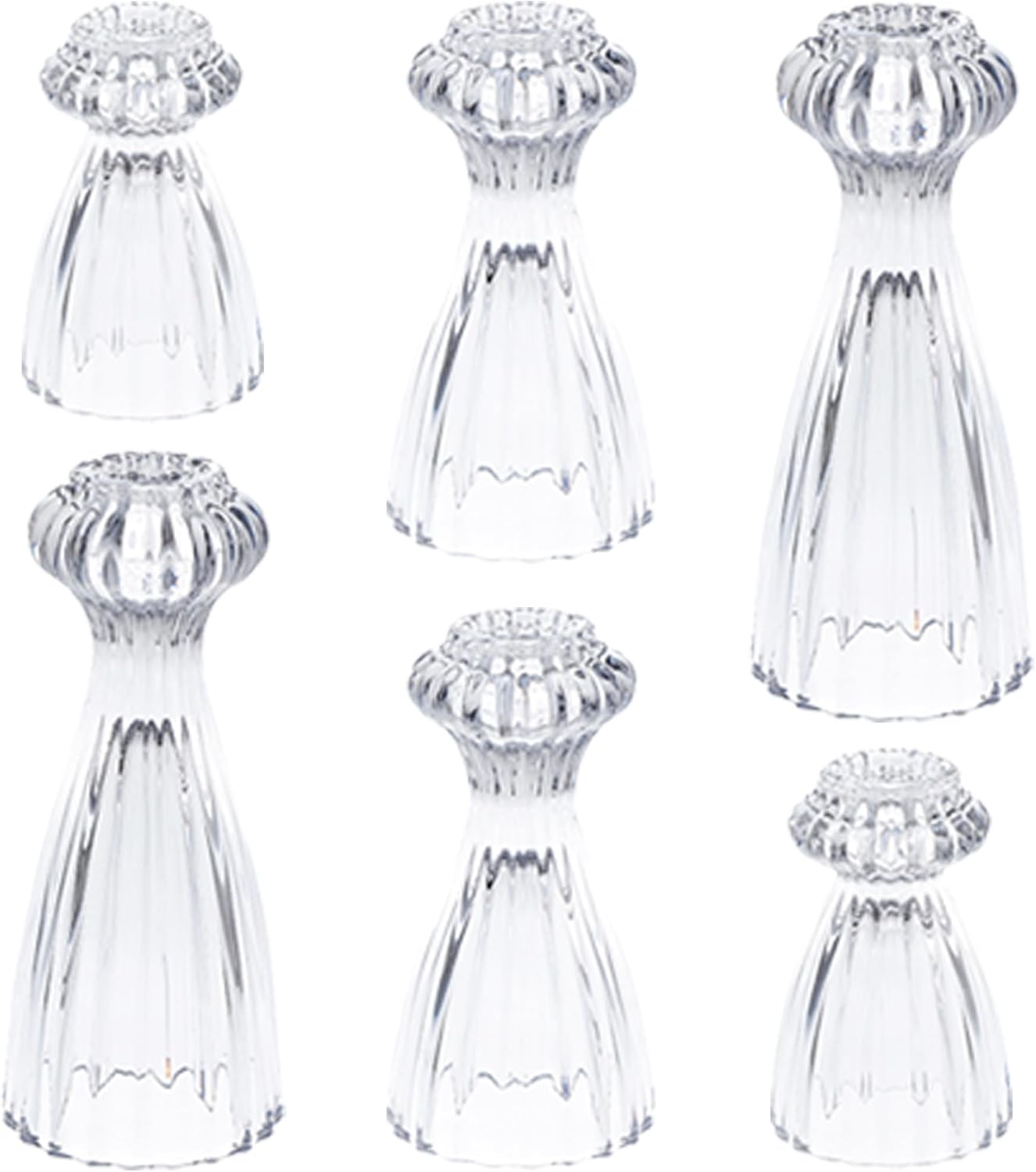 Blue Candle — Set of 3 — Clear