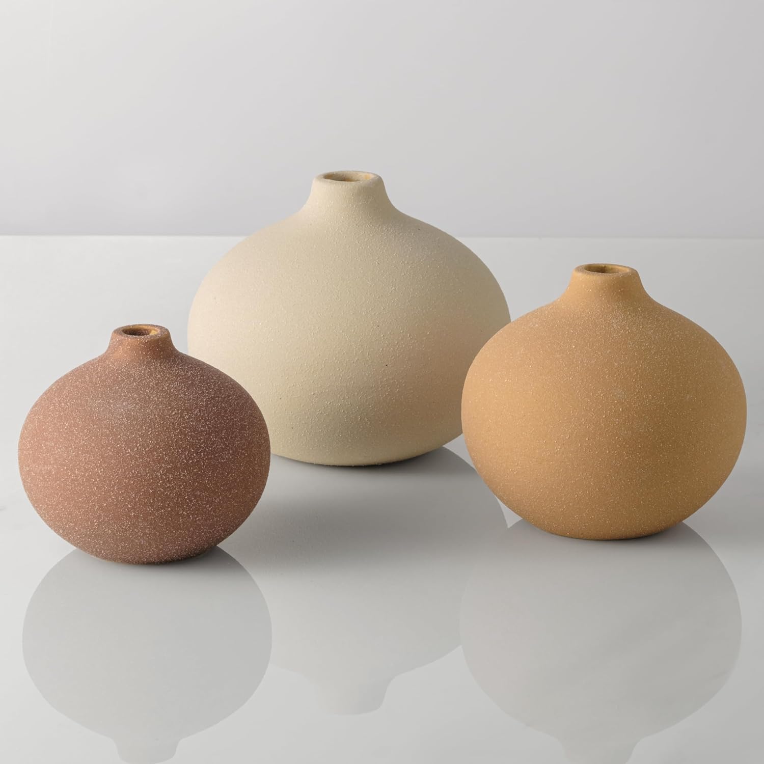 Modern Ceramic Flower Vase — Set of 3 — Multicolor-01