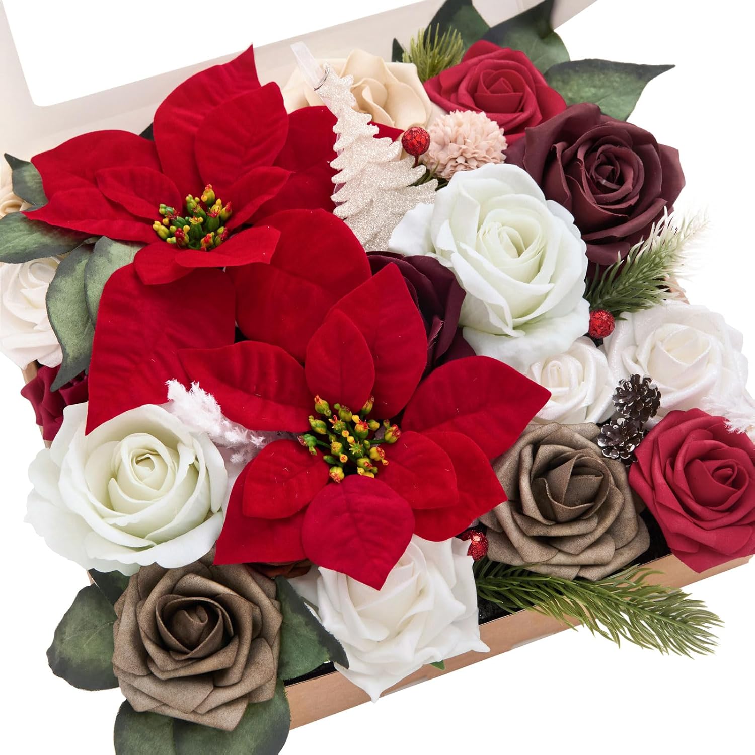 Black Artificial Plant — Red-classic Christmas