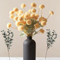 Pom Pom Beige Artificial Flowers — Yellow