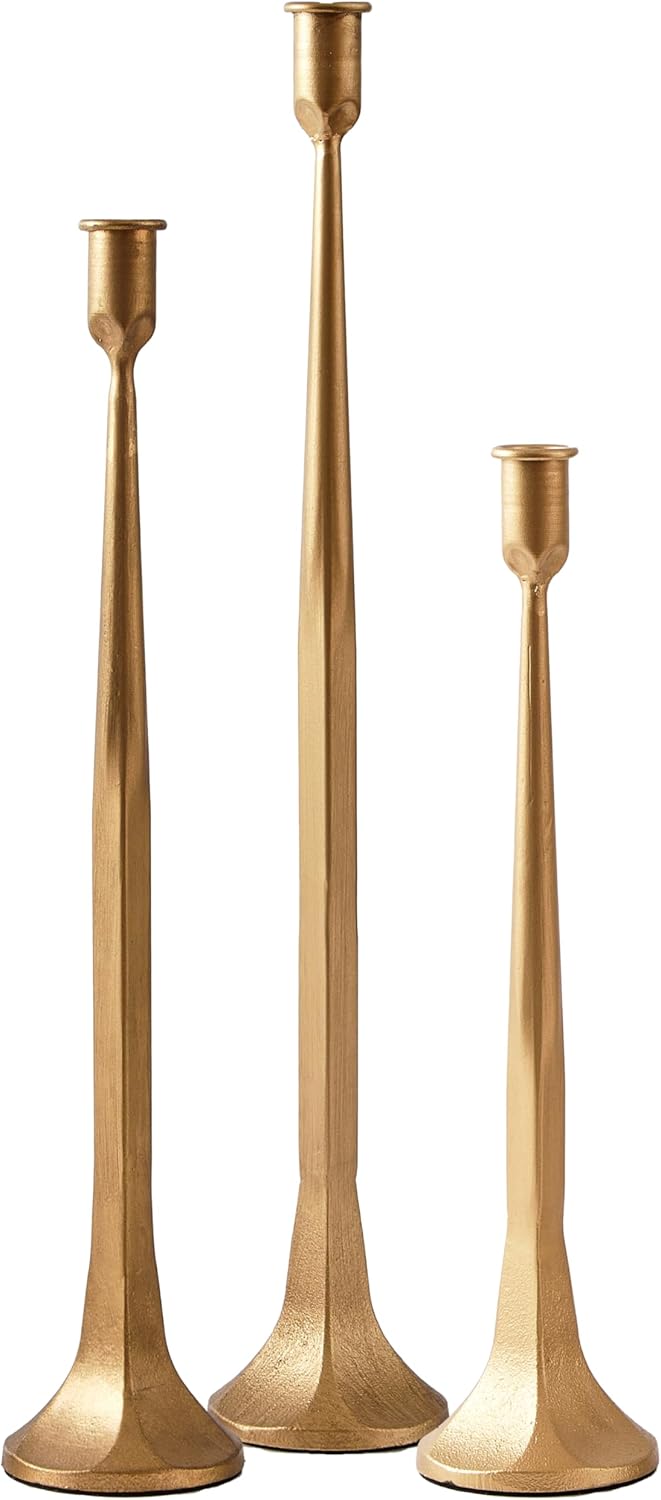 Luxe Black Candle — Set of 3 — Gold