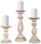 Black Pillar Candle — Set of 3 — Whitewash 2