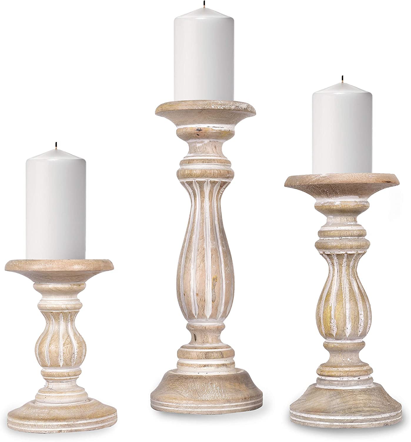 Black Pillar Candle — Set of 3