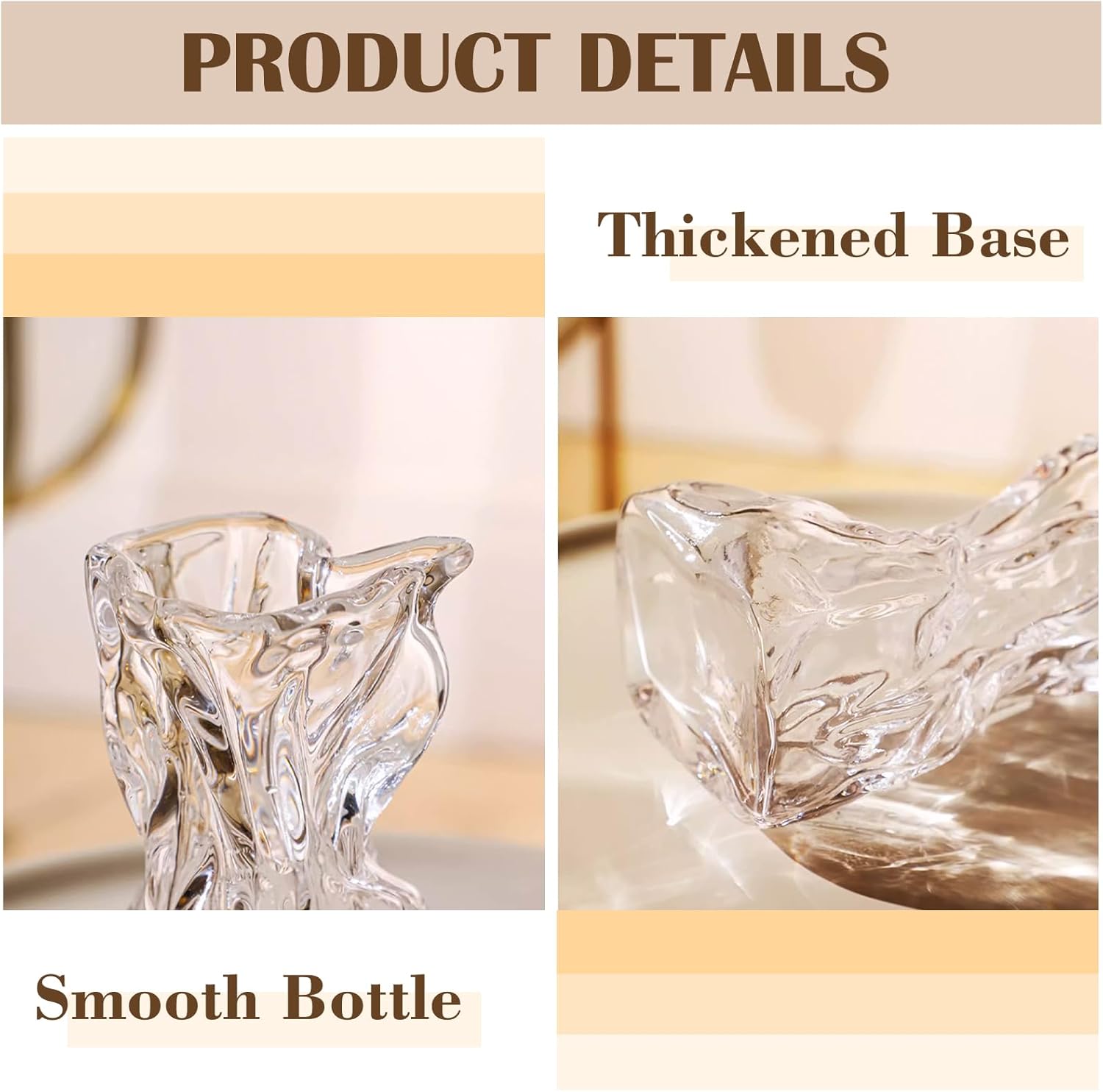 Modern Beige Flower Vase — 6" - View 6