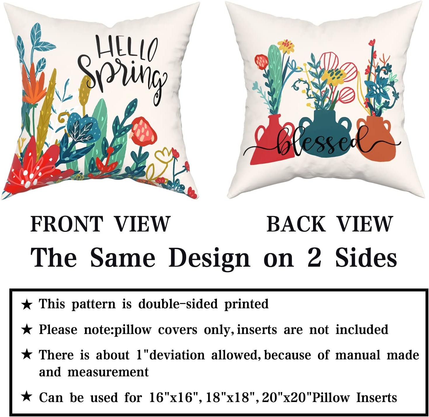 Beige Throw Pillow Cover — 18" - View 5