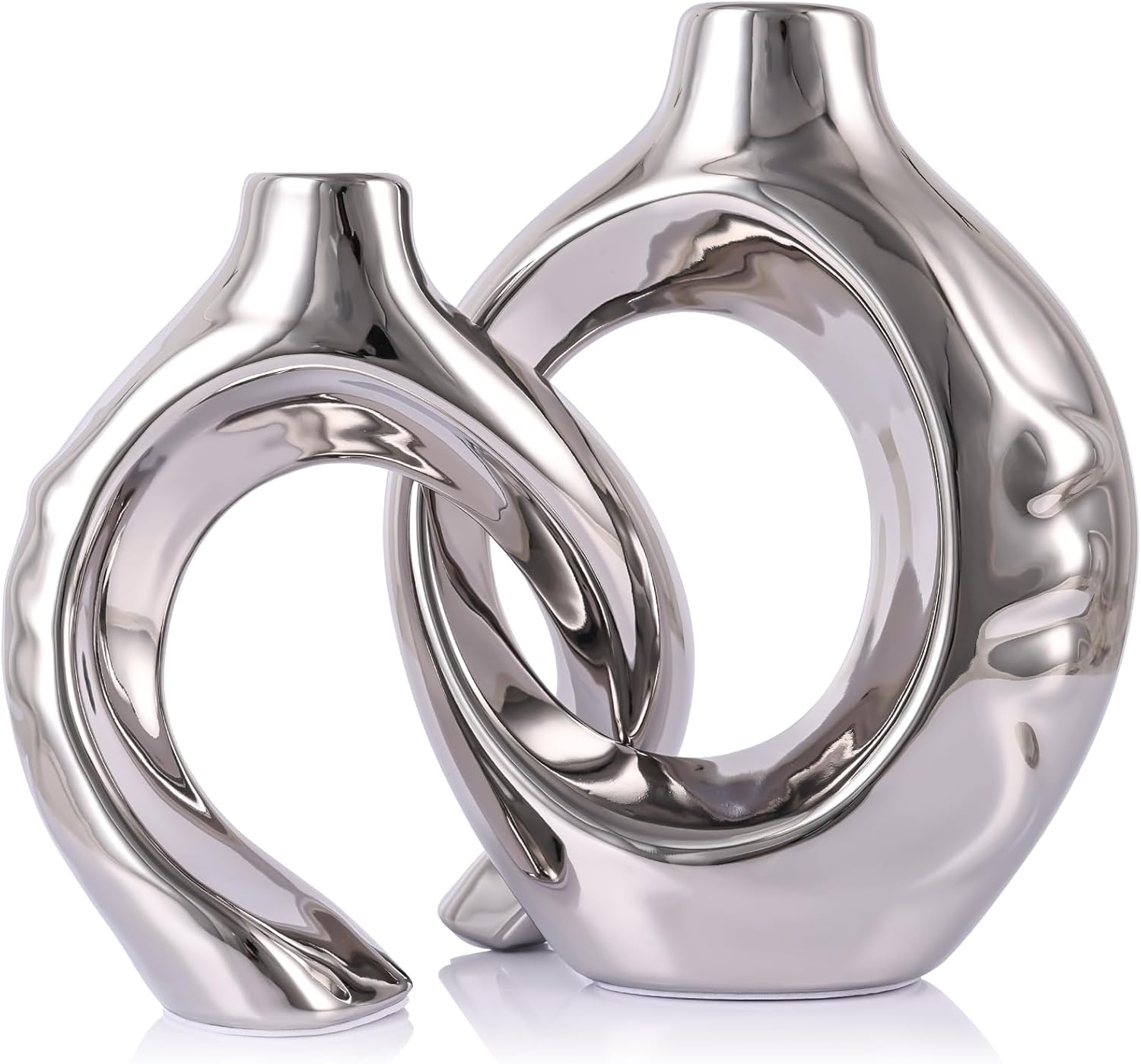 Boho Black Vase — Silver