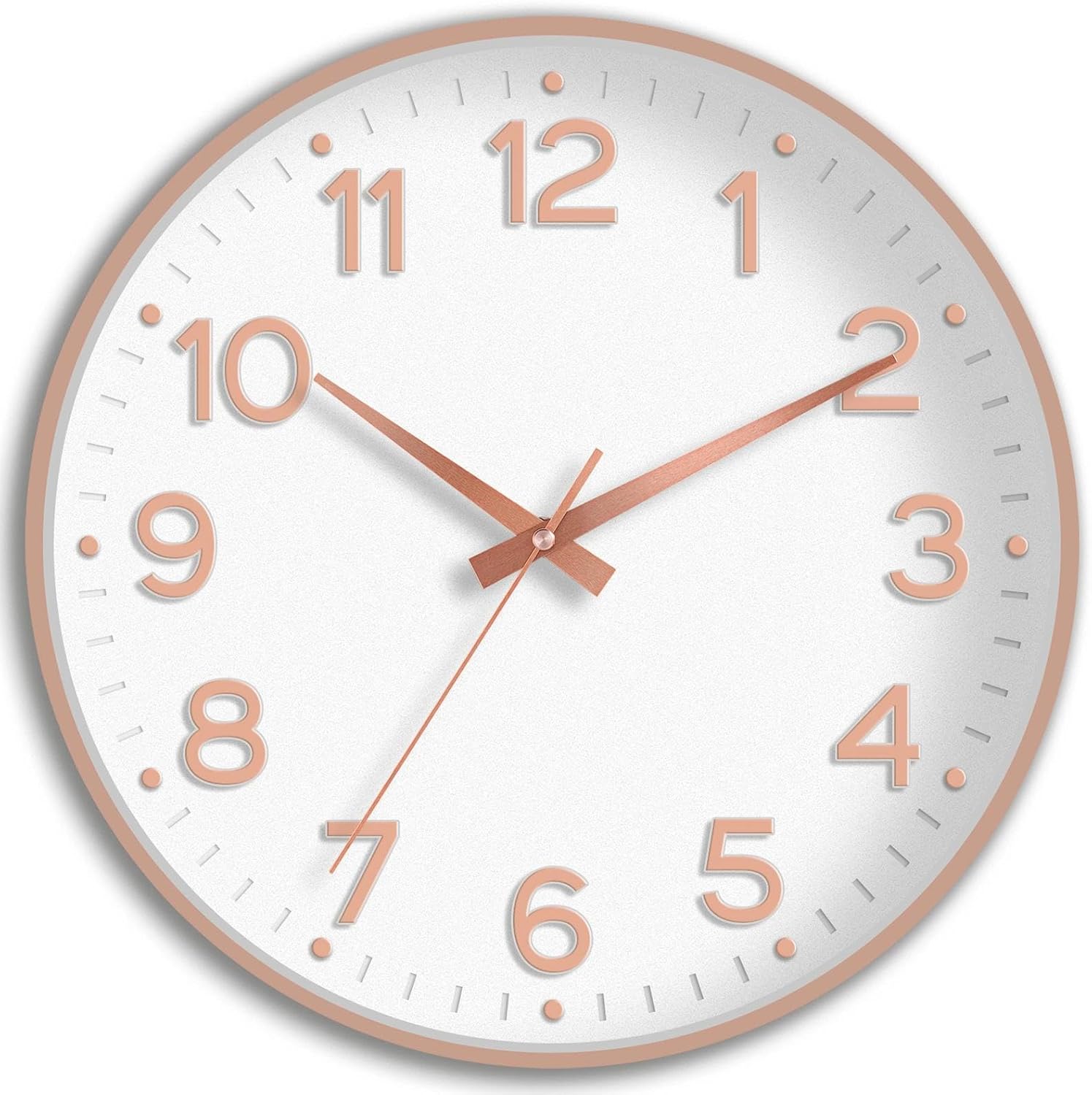 Battery Operated Luxe Black Wall Clock — 8" — 12 Inch