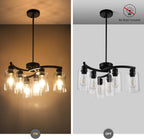 Adjustable Farmhouse Black Chandelier — 6-Light - View 5