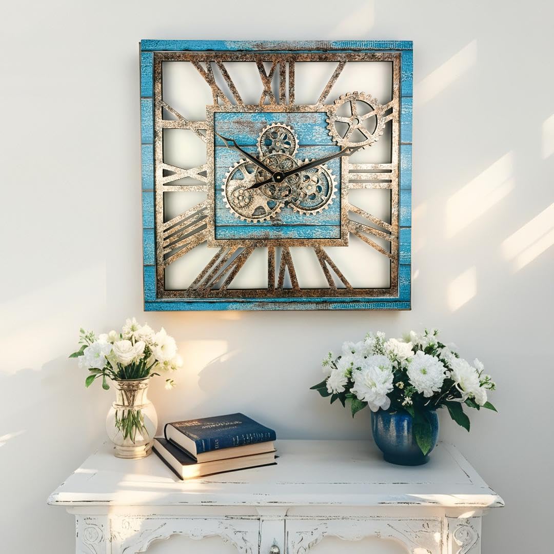 Oversized Farmhouse Beige Wall Clock — 24" - View 5