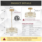 Luxe Black Chandelier — 4-Light - View 2